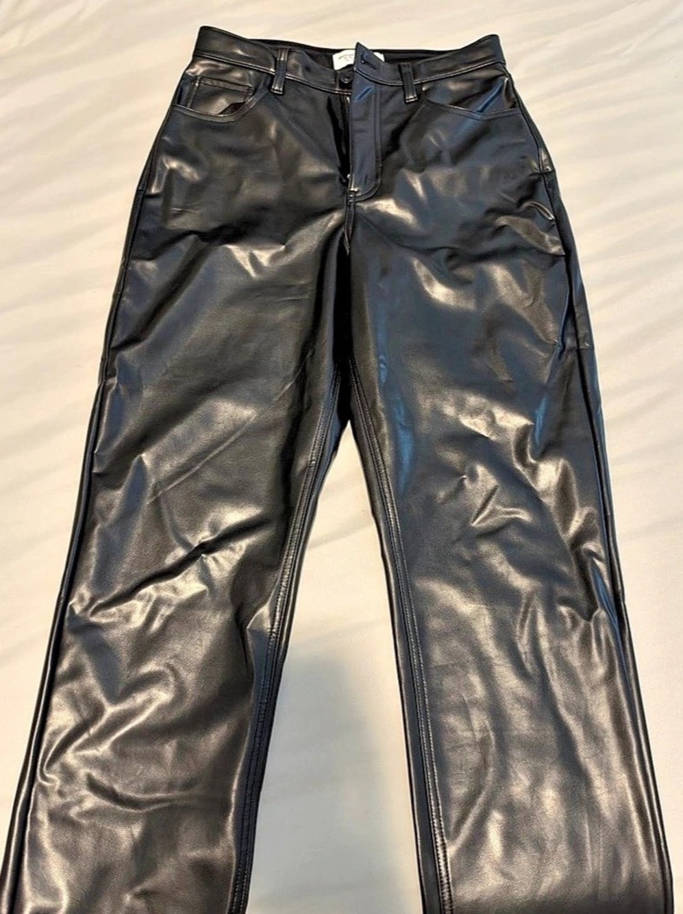Abercrombie & Fitch curve love The '90s Straight Ultra High Rise Vegan Leather